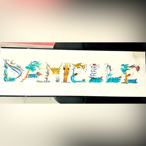 DANIELLE  Name Painting Oriental Letter Brush Art  Artist Signed - Picture 1 of 6